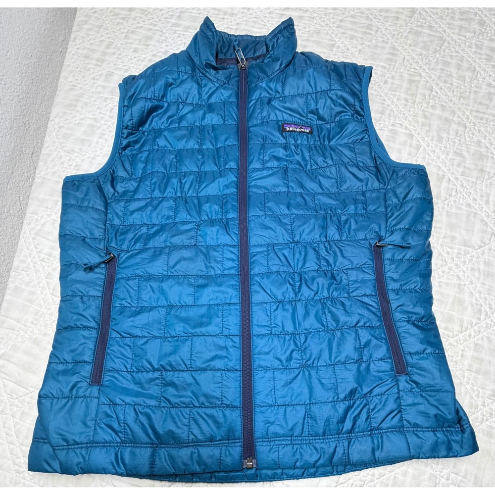 Patagonia Nano Puff Vest Mens Medium Blue Quilted Primaloft Insulated 84241